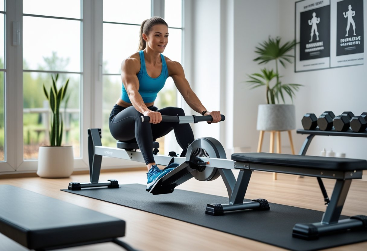Effektiv hjemmetræning med romaskine og træningsbænk til hjemmetræning